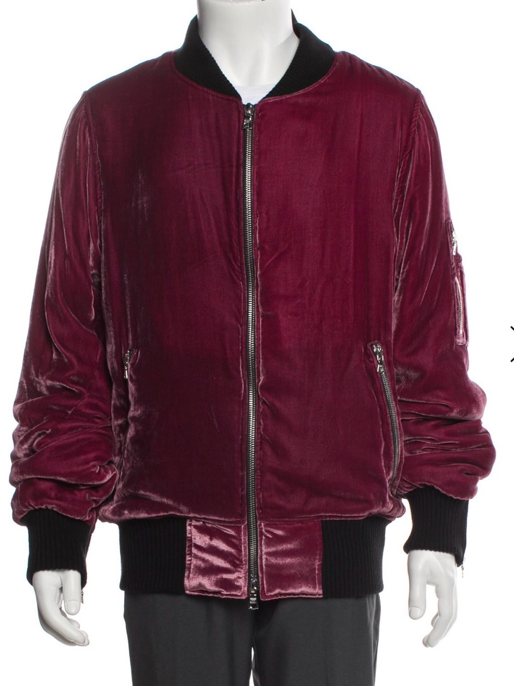AMIRI Velvet Bomber Jacket - Wine